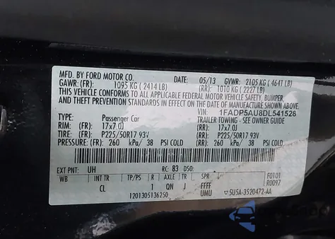 2013 Ford C-Max Hybrid Se z USA, uszkodzony, nr VIN 1FADP5AU8DL541528